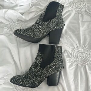 Women's Black and White Ankle Boots